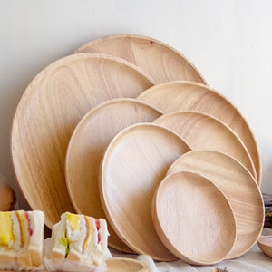 Assiettes rondes en bois HÊTRE - Esprit Mandala