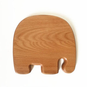 Assiette en bois petit Éléphant KAWAÏ - Esprit Mandala