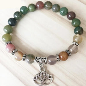 Bracelet Lotus AGATE INDIENNE - Esprit Mandala