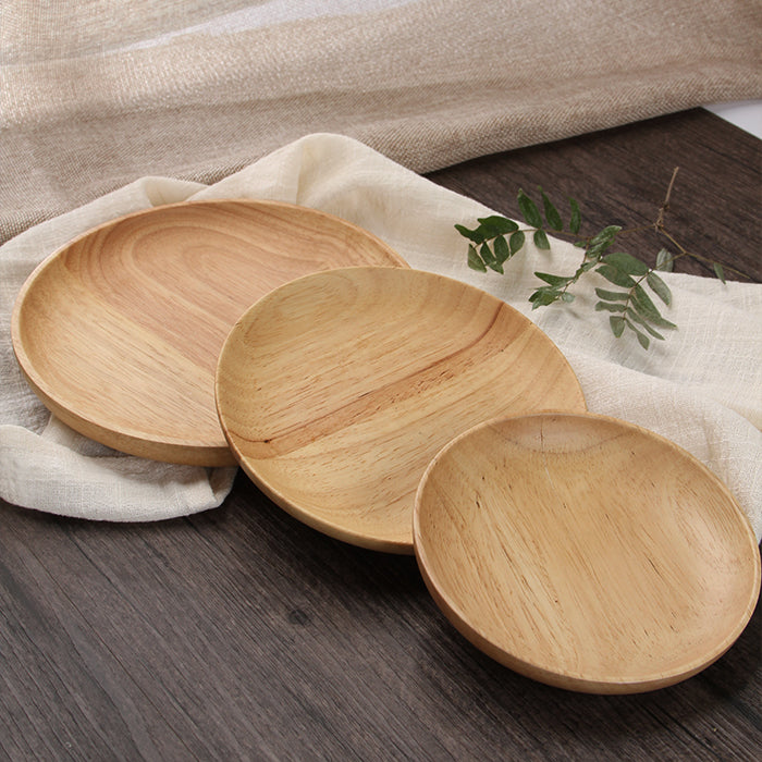 Assiettes rondes en bois HÊTRE - Esprit Mandala
