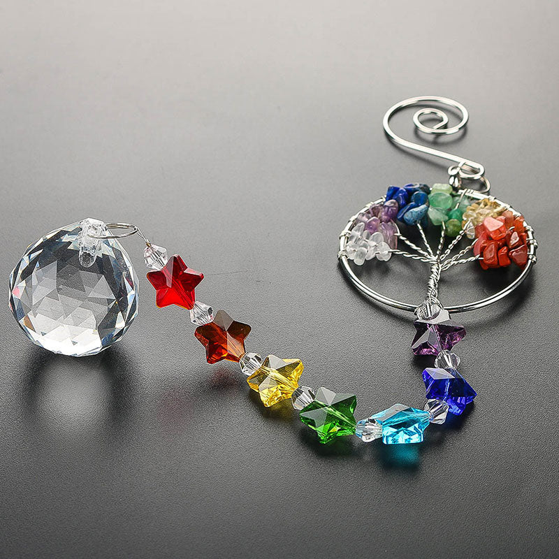 Fenêtres en cristal Suncatcher, 3 pièces décoration pendentif en cristal  arbre de vie