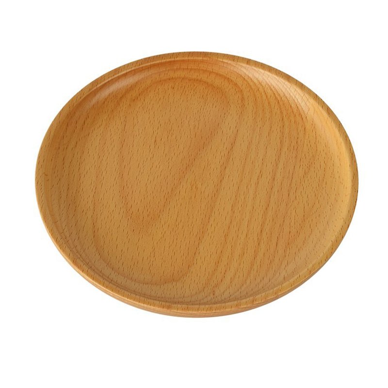 Assiettes rondes en bois HÊTRE-NOYER NOIR - Esprit Mandala