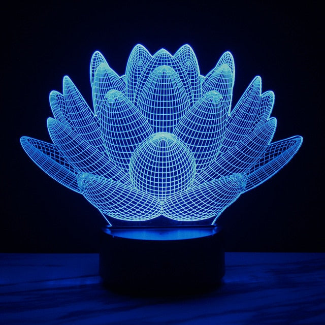 Lampe hologramme Fleur de lotus - Esprit Mandala