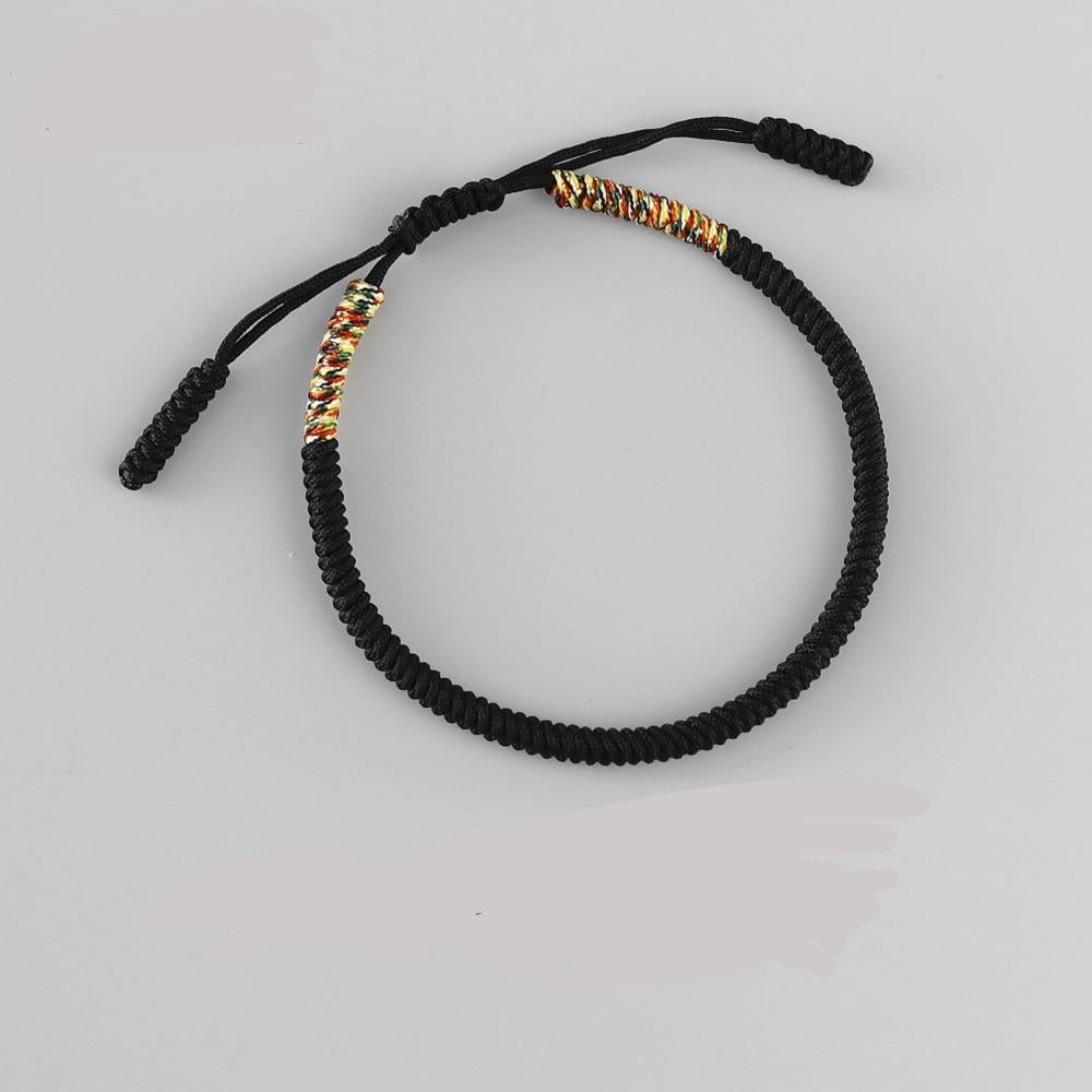 Bracelet de la CHANCE tibétain Cordon noir - Esprit Mandala