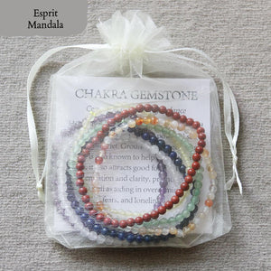 7 Bracelets ÉQUILIBRE- 7 Chakras - - Esprit Mandala